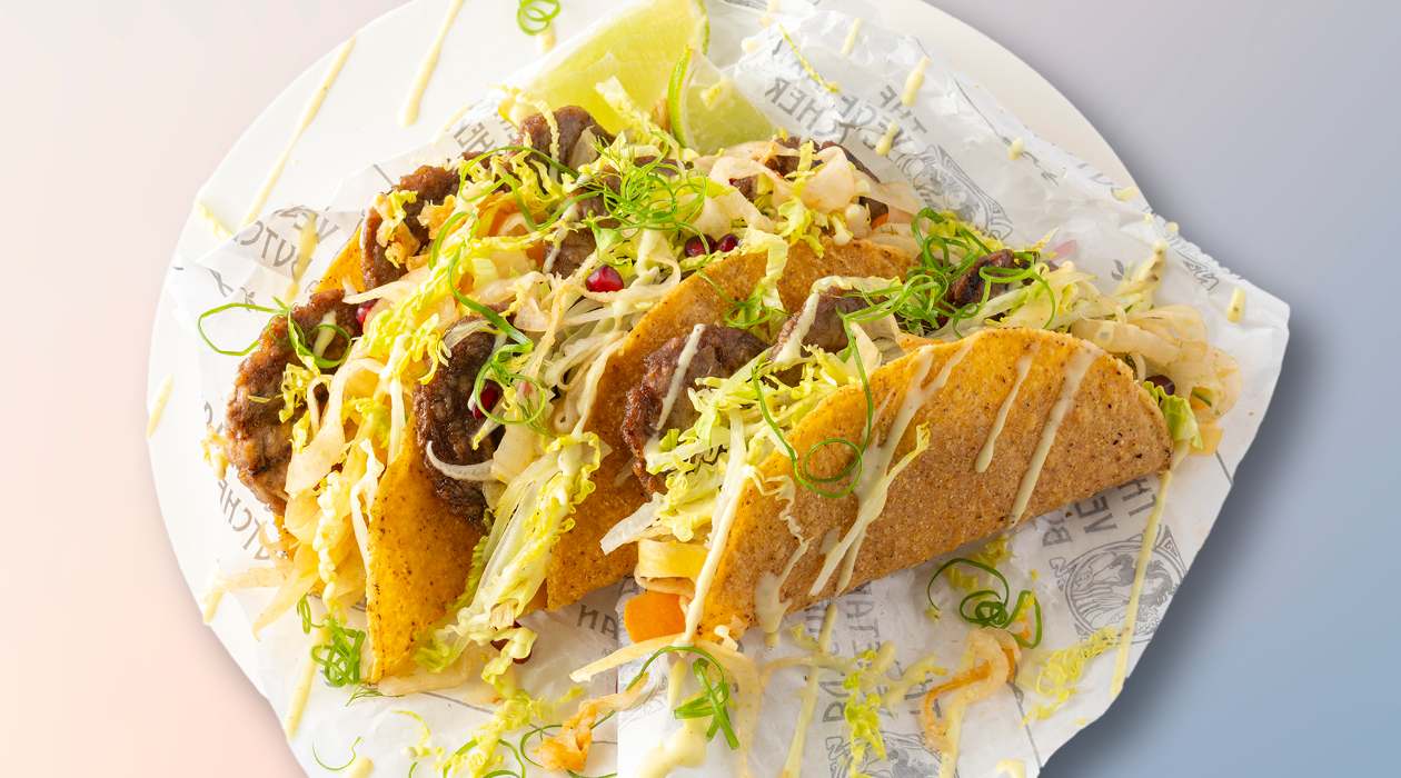 Oosterse tacos met veggieballetjes en koolsla – - Recept 